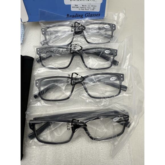 NORPERWIS +4.50 Reading Glasses 4 Pieces Readers Spring Hinge Glasses *READ.. - Picture 3 of 9